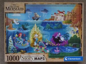 Clementoni Disney Maps 'The Little Mermaid' 1000 piece jigsaw in Excellent Cond.