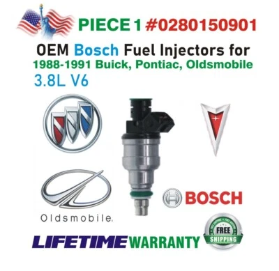 Nuevo inyector de combustible OEM Bosch x1 1988-1991 Buick Pontiac Oldsmobile #0280150901 Foto 1 de 4