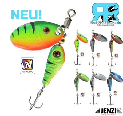 JENZI Spinner Blinker UV Aktiv Spoon Forelle Barsch Hecht Zander 3g 6g Phantom-F - Bild 1 von 4