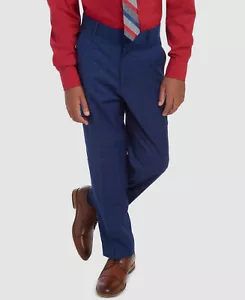 $45 Tommy Hilfiger Big Boy's Blue Stretch Plaid Casual Trousers Dress Pants 18 - Picture 1 of 2