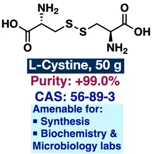 L-(-)-Cystine, 50 g, CAS: 56-89-3, Purity: +99.0% - Picture 1 of 7