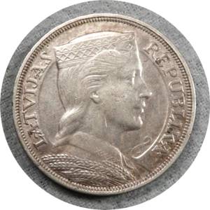 elf Latvia 1st Republic 5 Lati 1931 Silver t531 - Picture 1 of 2
