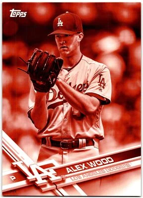 2017 Topps Red Jumbo 5x7 Alex Wood 2/5 Los Angeles Dodgers #LAD-3 - Image 1 of 2