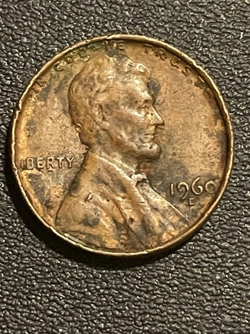 1960 One Cent With Error Thick Rim Cover