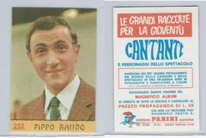 Tarjeta de artistas de música Cantanti 1968 Panini, #252 Pippo Baudo, ZQL - Imagen 1 de 1