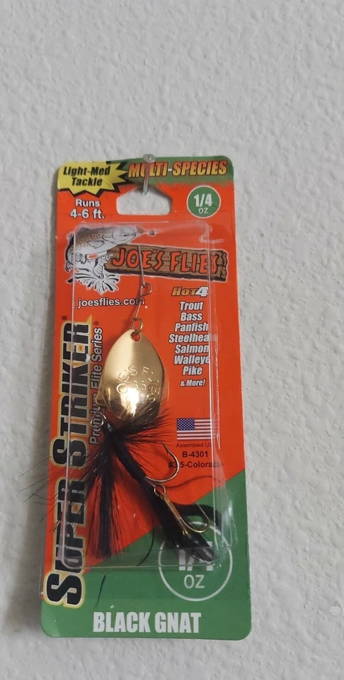  Cebos giratorios en línea Joe's Flies Super Striker 1/4 OZ mosquito negro B-4301 Foto 1 de 1