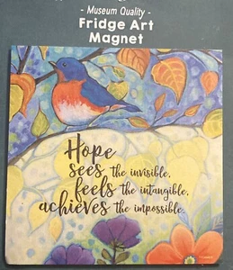 Decorative Artistic Fridge Magnet W/ Beautiful Poetry/Birds&flowers - Picture 1 of 2