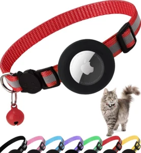 ATUBAN Airtag Cat Collar Breakaway, Reflective Kitten Collar with Apple Air Tag - Picture 1 of 19