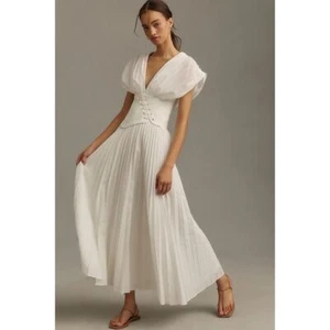 Vestido midi Acler Airlie cuello en V AU16/US12 - Imagen 1 de 12