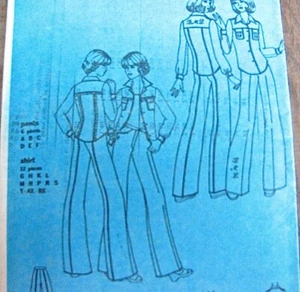 Flared Jeans Sewing Pattern Top-Stitched Shirt Simplicity 7674 Size 16 Uncut - Picture 1 of 3