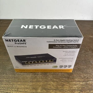 NetGear ProSafe 8-Port Gigabit Desktop Switch Ethernet GS108 Plug-N-Play - Picture 1 of 5