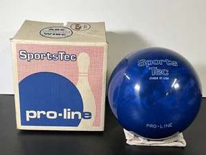 Bola de boliche vintage Sports Tec Pro Line 10 libras poliéster azul SIN PERFORAR con caja - Imagen 1 de 12