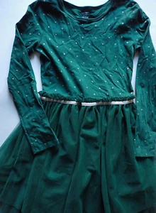 Girls Dress Carter's Kid Size 12 Green Long Sleeve Holiday Special Occasion - Picture 1 of 7