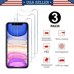 3x Protector de Pantalla de Vidrio Templado para Apple iPhone XR y iPhone 11/6.1 in - Imagen 1 de 5