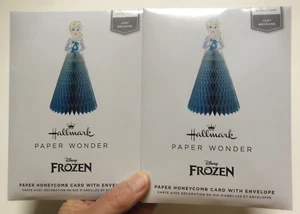 2 Cards Hallmark Just Because DISNEY PRINCESS HONEYCOMB Frozen Stand Up - Picture 1 of 7
