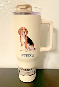 Serengeti Steel Tumbler Beagle Dog 40 Oz. 1180 ml w/ Handle No Box New - Picture 1 of 5