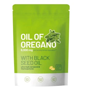 OIL OF AREGANO WITH BLACK SEED OIL New Non-GMO & Immune Support 300 Softgels - Picture 1 of 6
