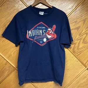 Vintage Cleveland Indians Shirt Mens Large Blue Navy Pro Player Chief Wahoo 90s - Picture 1 of 8