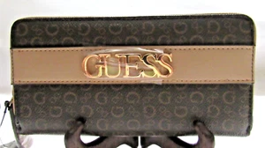 "Billetera Genuine Guess "BROOKER"" con cremallera única en envío gratuito natural a EE. UU. - Imagen 1 de 4