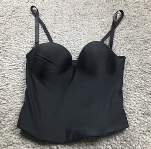Lilyette Womens Full Coverage Bustier Bra Sz 36C Black Adjustable Strap NWOT - Picture 1 of 8