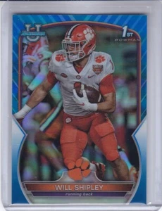 WILL SHIPLEY 2022 BOWMAN CHROME UNIVERSITY BLUE REFRACTOR #196/199 #73 - Picture 1 of 2