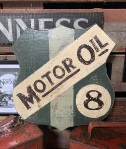 Motorölschild - Garage - Handarbeit - handbemalt - Plakette - Männerhöhle - Bild 1 von 7