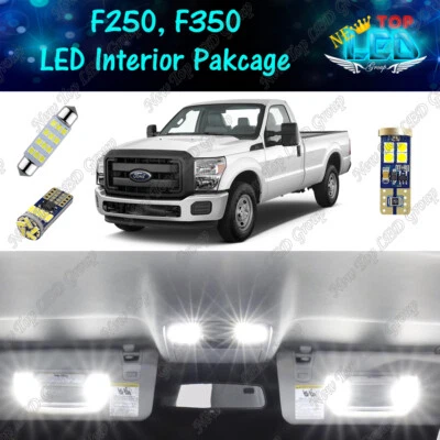 White interior LED lights package kit for 1999 - 2016 Ford F250 F350 Super Duty - Image 1 of 4