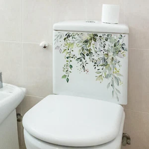 Toilet Decals Flowers Plant Sticker Decor Self-adhesive Floral For Bathroom - Picture 1 of 9