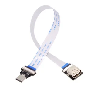 USB C to USB A 2.0 OTG Flat FPC Data Cable | Male to Female | 13cm - Picture 1 of 8