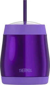 Neu mit Etikett Thermoskanne 16 Unzen Vakuumisoliert Kaltbecher, lila mit Strohhalm $25 2C015 - Bild 1 von 2