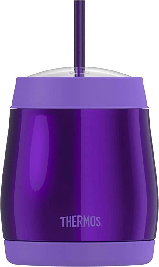 Nuevo con etiquetas Termo 16 onzas aislado al vacío taza fría, púrpura con pajita $25 2C015 Foto 1 de 2