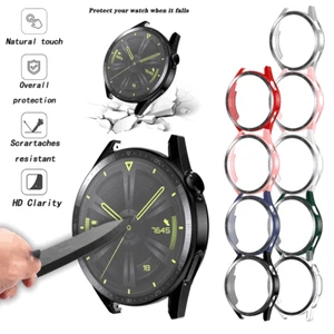 Protective Cover Tempered Glass Screen Protector Case For Huawei Watch GT3 46mm - Photo 1 sur 21