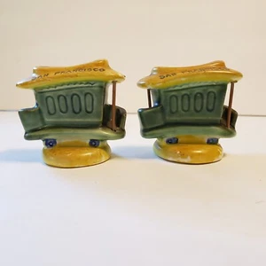 Vintage Empress Japan Salt & Pepper Shaker Set San Francisco Cable Car Pre-owned - Picture 1 of 8