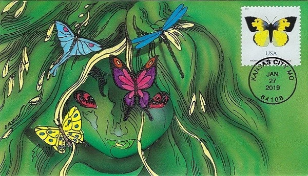 Peterman Hand Painted Butterflies, California Dogface Sc.#5346 First Day - Image 1 of 1