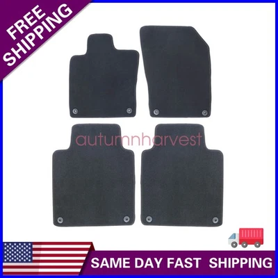 New For 2017-2023 Volvo S90 Front & Rear Velour Floor Mats Carpet Black 4PCS - Image 1 of 4