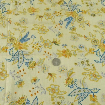 3.72Y x 54W Linen Upholstery Fabric Jacobean Floral Chintz Traditional Elegant - Image 1 of 4