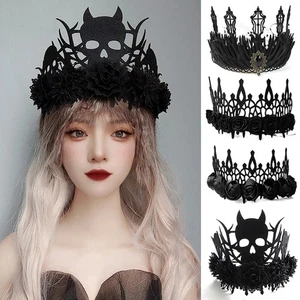 Vintage Gothic Hexenkopf Kranz Rosen Tiara Stirnband Cosplay Party - Bild 1 von 15