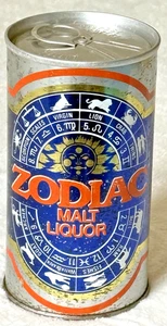 RARE-NEVER OPEN-1968 Zodiac-Malt Liquor-Peter Hand-Chicago-12 oz-Steel Beer Can - Picture 1 of 6