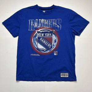 New York Rangers Retro Graphic T-Shirt 90s Vintage Hockey NHL Blue Sz XXL - Picture 1 of 5