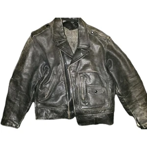 Chaqueta motera de cuero vintage de los años 50 *sin cremallera* - Imagen 1 de 15