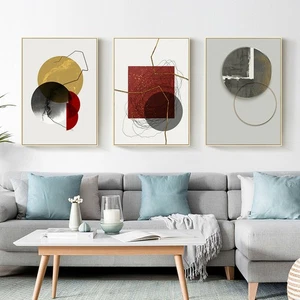 Color Block Creative Hand Painting Canvas Poster Home Wall Living Room Art Decor - Picture 1 of 14