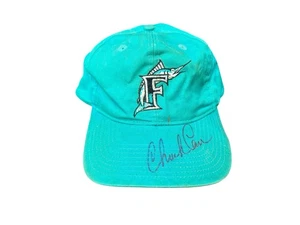 Vintage 1990’s Florida Marlins Signed Chuck Carr Hat LESEN - Bild 1 von 7