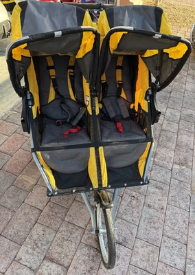 Cochecito doble para correr BOB Revolution Ironman amarillo negro, ¡raro! ¡LEER POR FAVOR! Foto 1 de 4