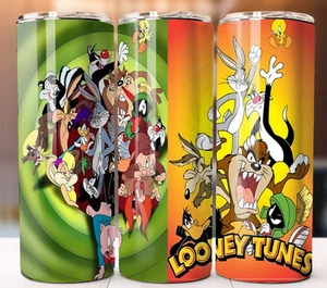 Looney Tunes  20oz Skinny Tumbler Cup Mug  Lid Straw Hot Cold Drinks - Picture 1 of 1