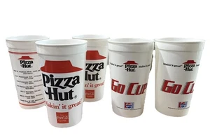 Lot of 5 Vintage Pizza Hut Cups 2 Go Cup 1987 Pepsi & 3 Makin It Great Coca Cola - Picture 1 of 13