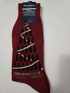 Tommy Bahama Men's Socks - Fueled By Beer And Holiday Cheer - One Pair - Picture 1 of 5