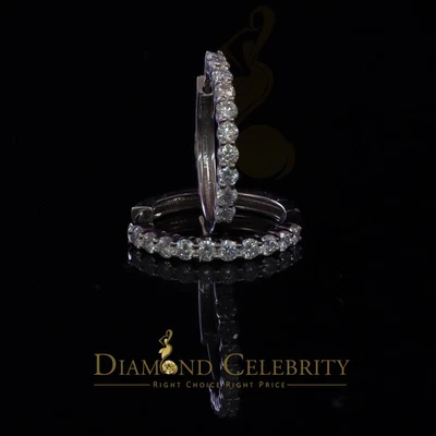 2.00ct Moissanite White 925 Sterling Silver Women's Hoop Earrings - Image 1 of 4