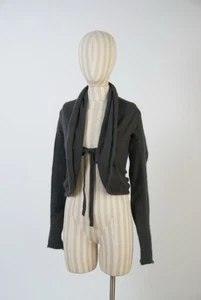 Armani Collezioni Damen Gr. 8 grau Strick weich flauschig Cardigan Bolero Schnürpullover - Bild 1 von 15
