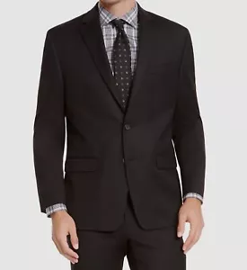 $220 IZOD Men's Black Solid Classic-Fit Sport Coat Suit Jacket Size 46L - Picture 1 of 2