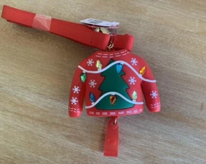 NEW BATH & BODY WORKS CHRISTMAS UGLY SWEATER POCKETBAC ID BADGE HOLDER LANYARD - Picture 1 of 5